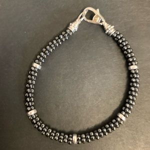 Lagos black caviar w/silver bracelet